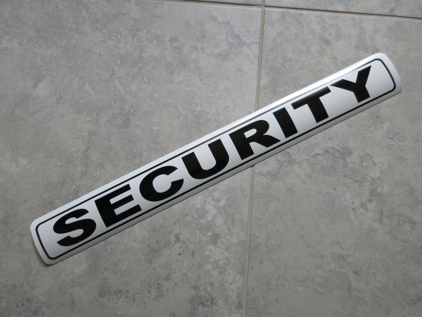 SECURITY White & Black Border Vehicle Magnetic Sign 3″x24″ for Car Truck Van SUV