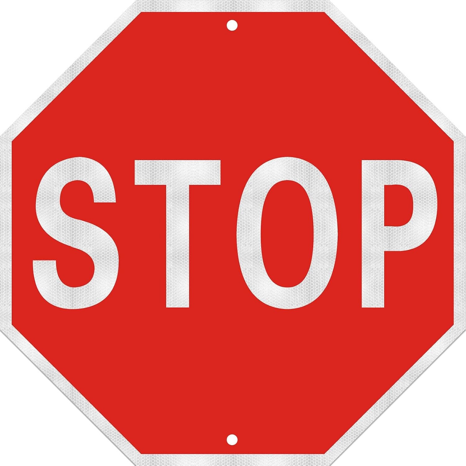 Stop sign, 12 x 12 inch octagonal high strength aluminum reflective panel, water