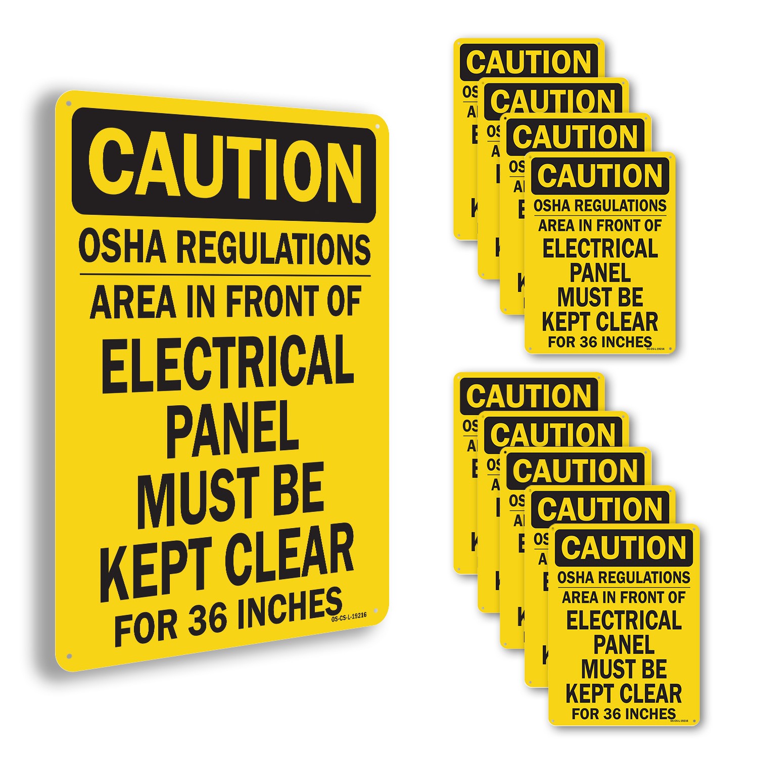 OSHA Regulations Area In Front Electrical Panel Must Kept 36 Inches 5/10 Pack