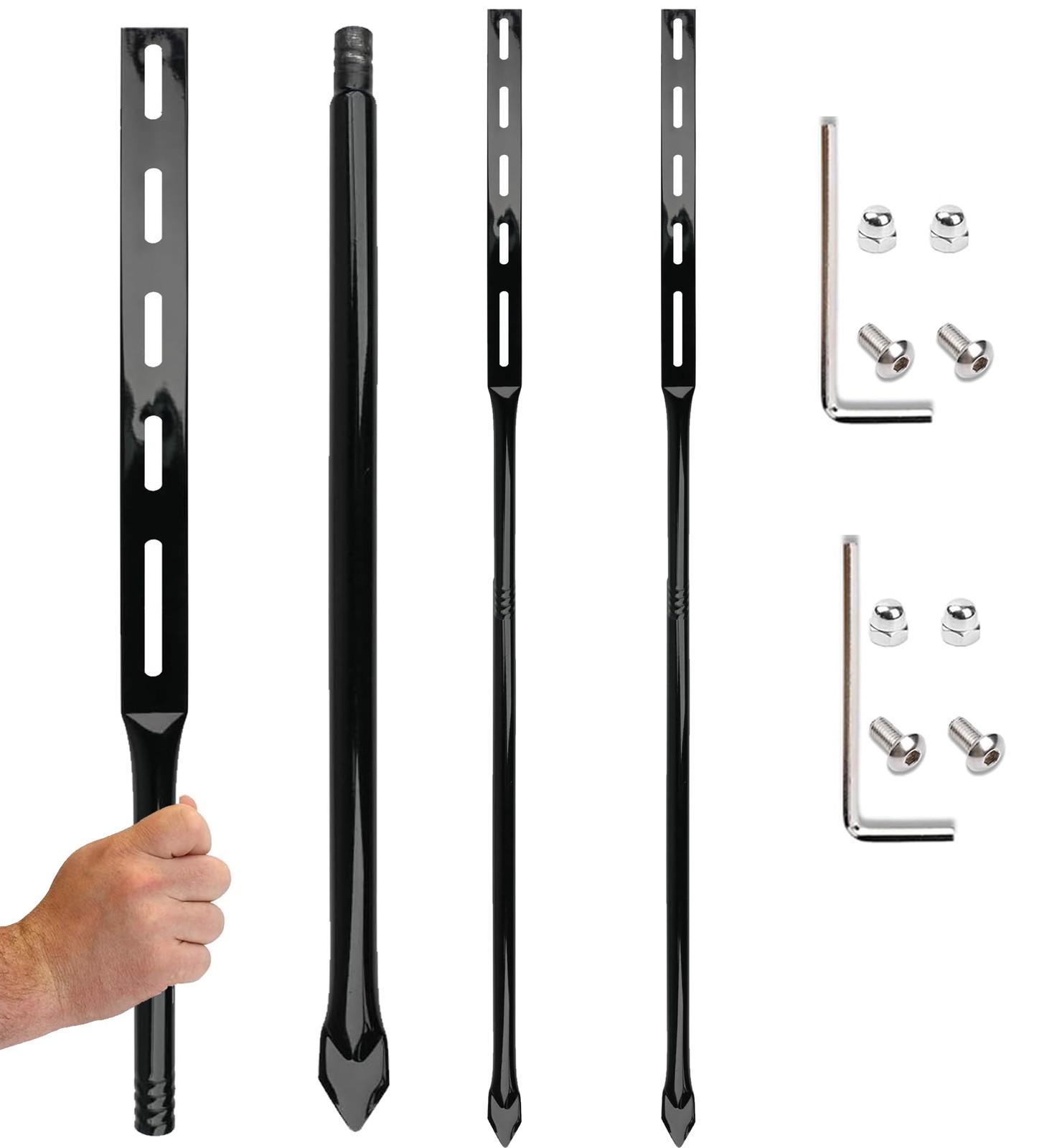 2Pack Heavy Duty Metal Stakes for Yard Signs, 36 Inches Long with Hardware, G…