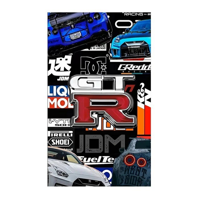 JDM GT-R Illustration 150cm x 90cm Flag Banner Garage Sign JDM #0153