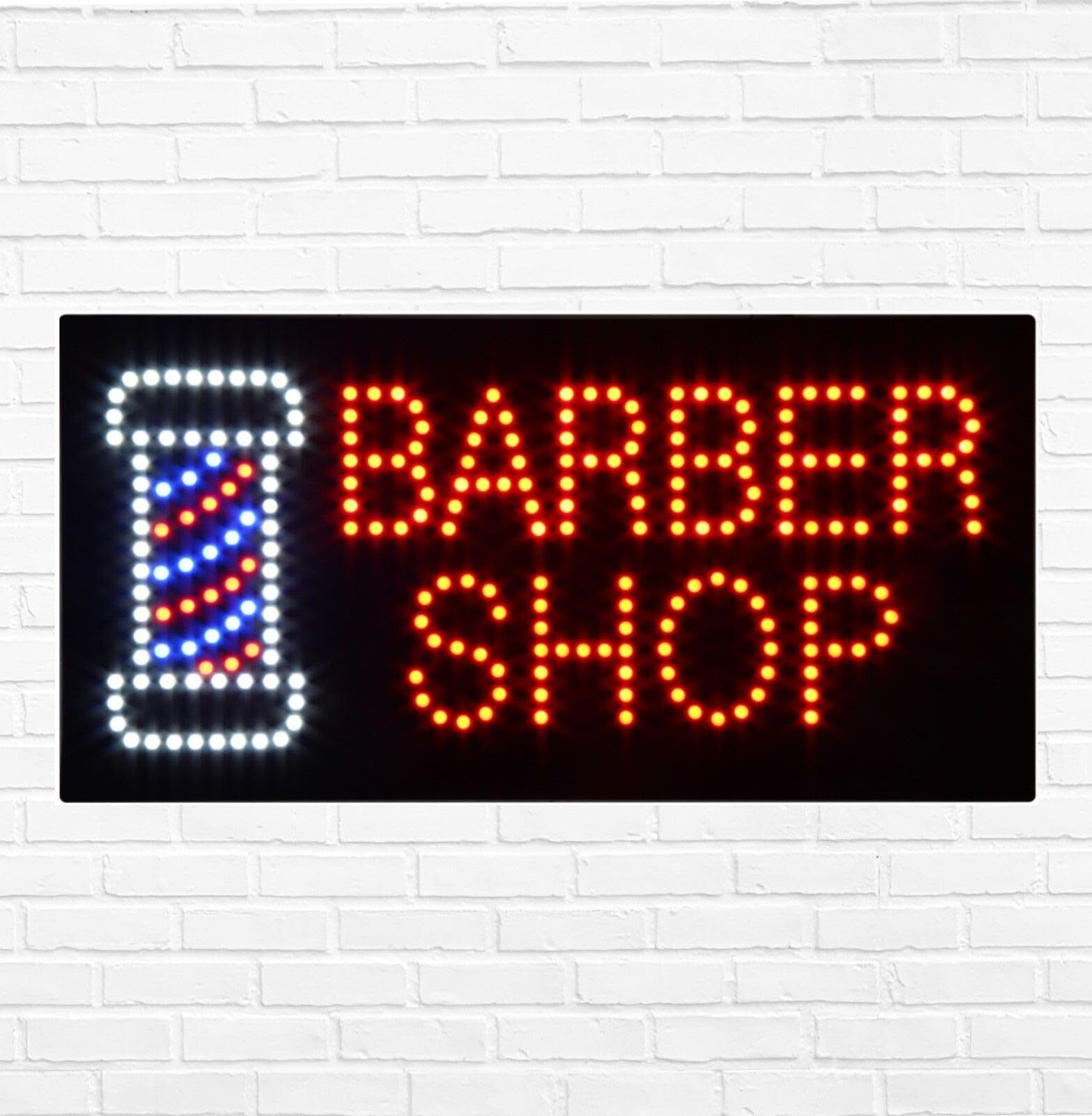 LED Barber Shop Sign for Business Displays | Light Up Sign | 12″H x 24″W x 2″D