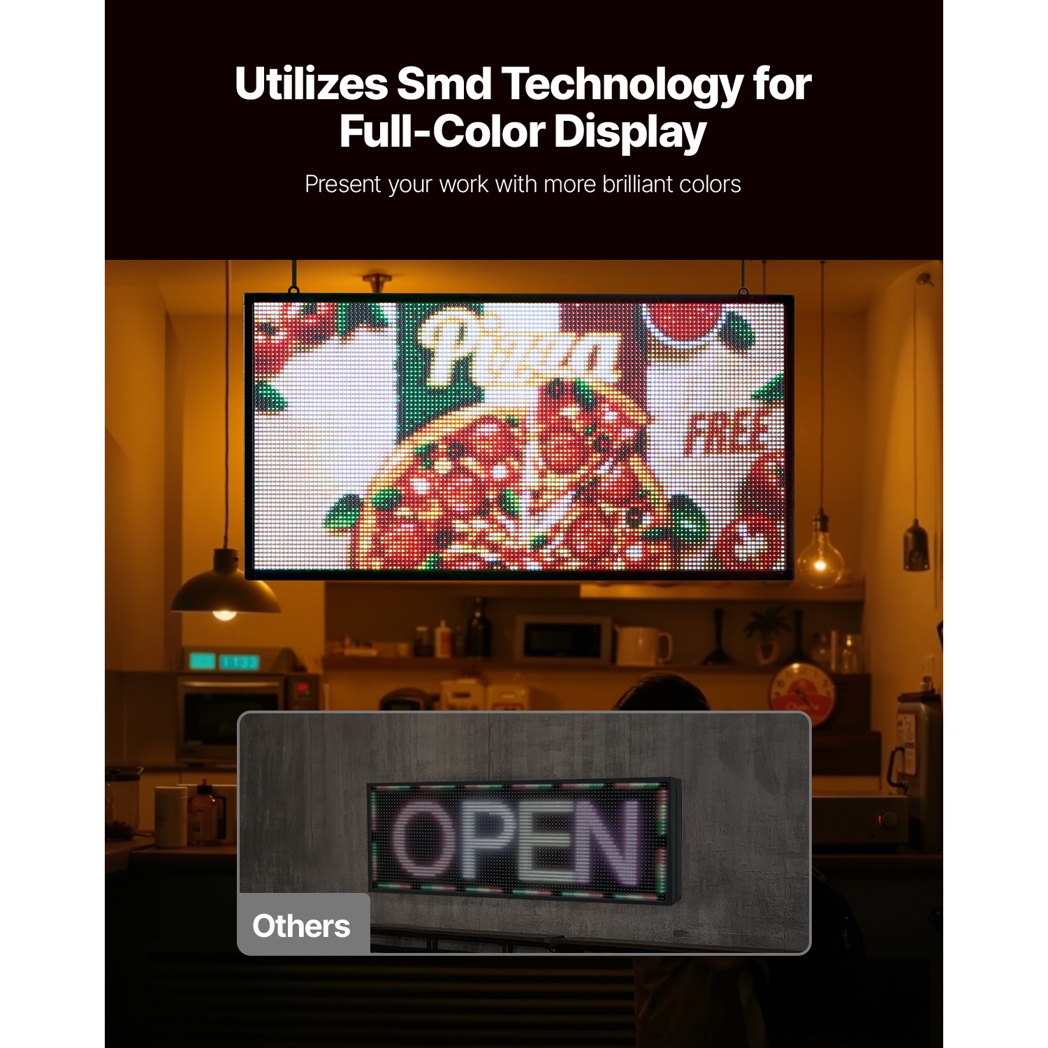 VEVOR 27″x14″ Programmable LED Sign Scrolling Display Board P5 Full Color