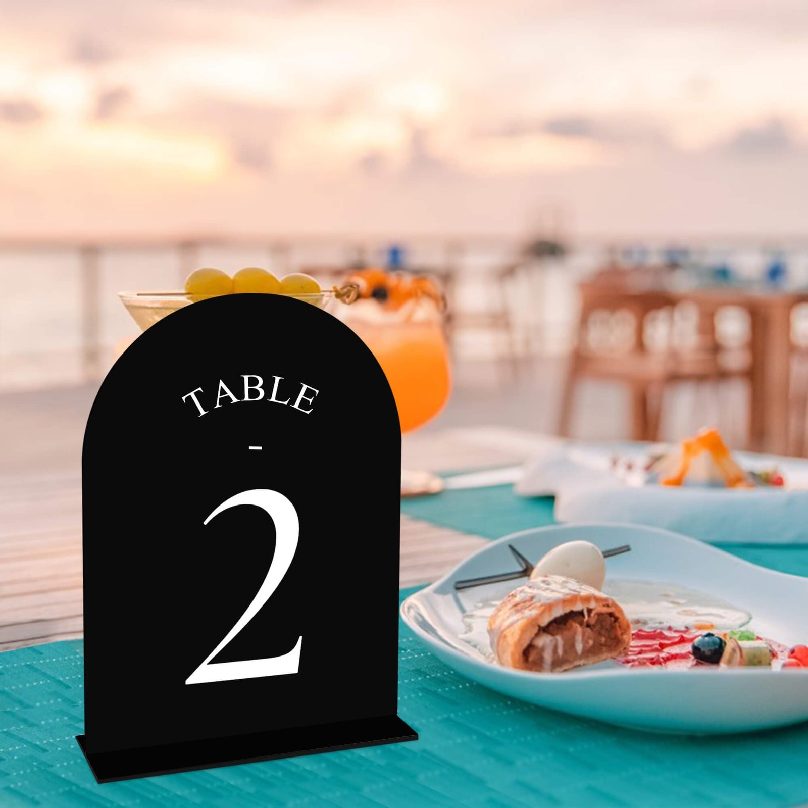 Arch Wedding Table Numbers 1-20 with Stands – Double-Sided Printed 5″ X 7″ Ac…