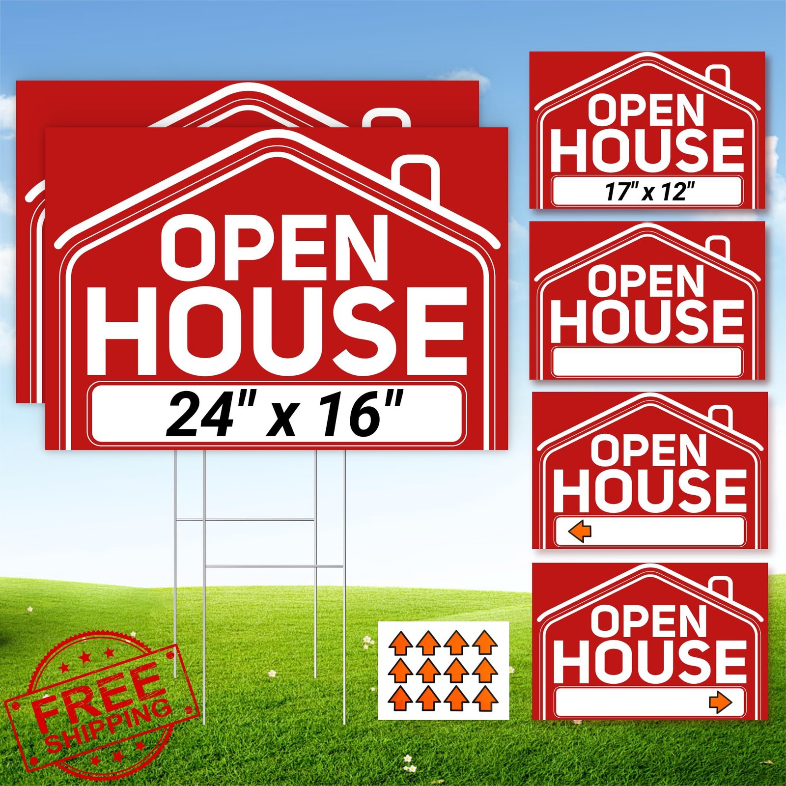 ComboJoy Open House Signs 2x 24″, 4x 17″