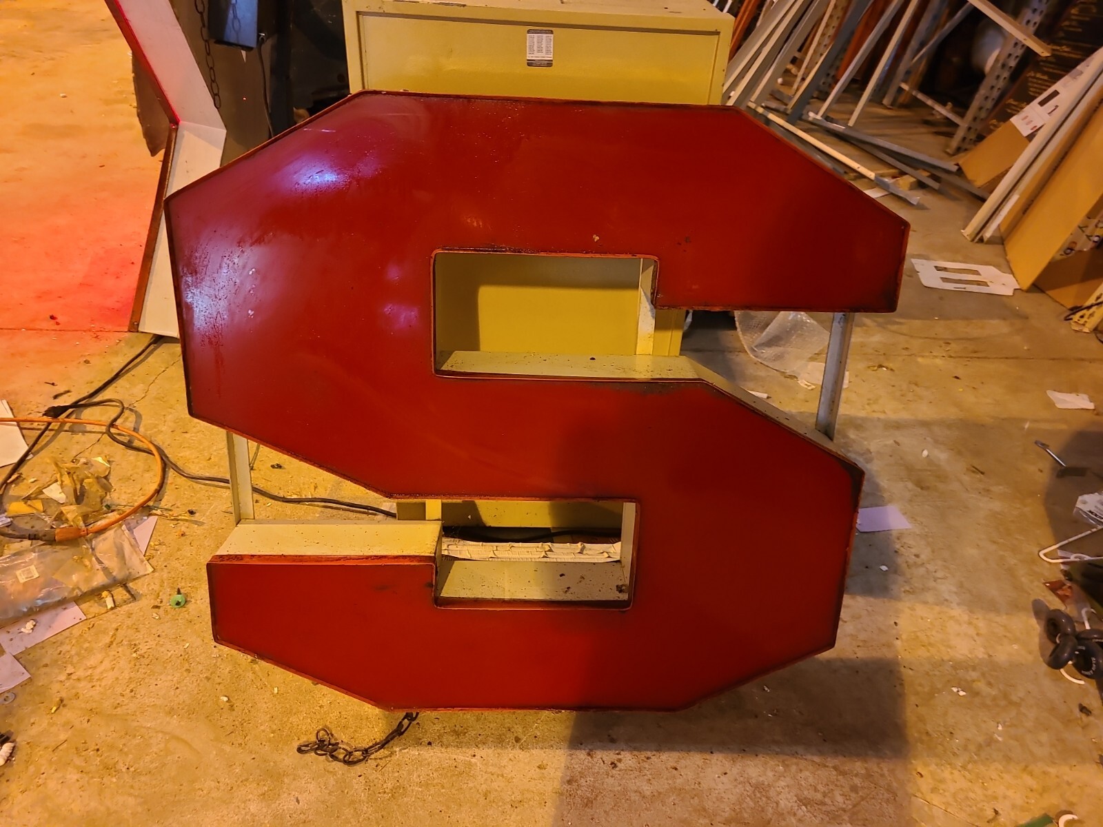 Large Commercial Marquee Letter S Sign 3ft Tall Lighted Red