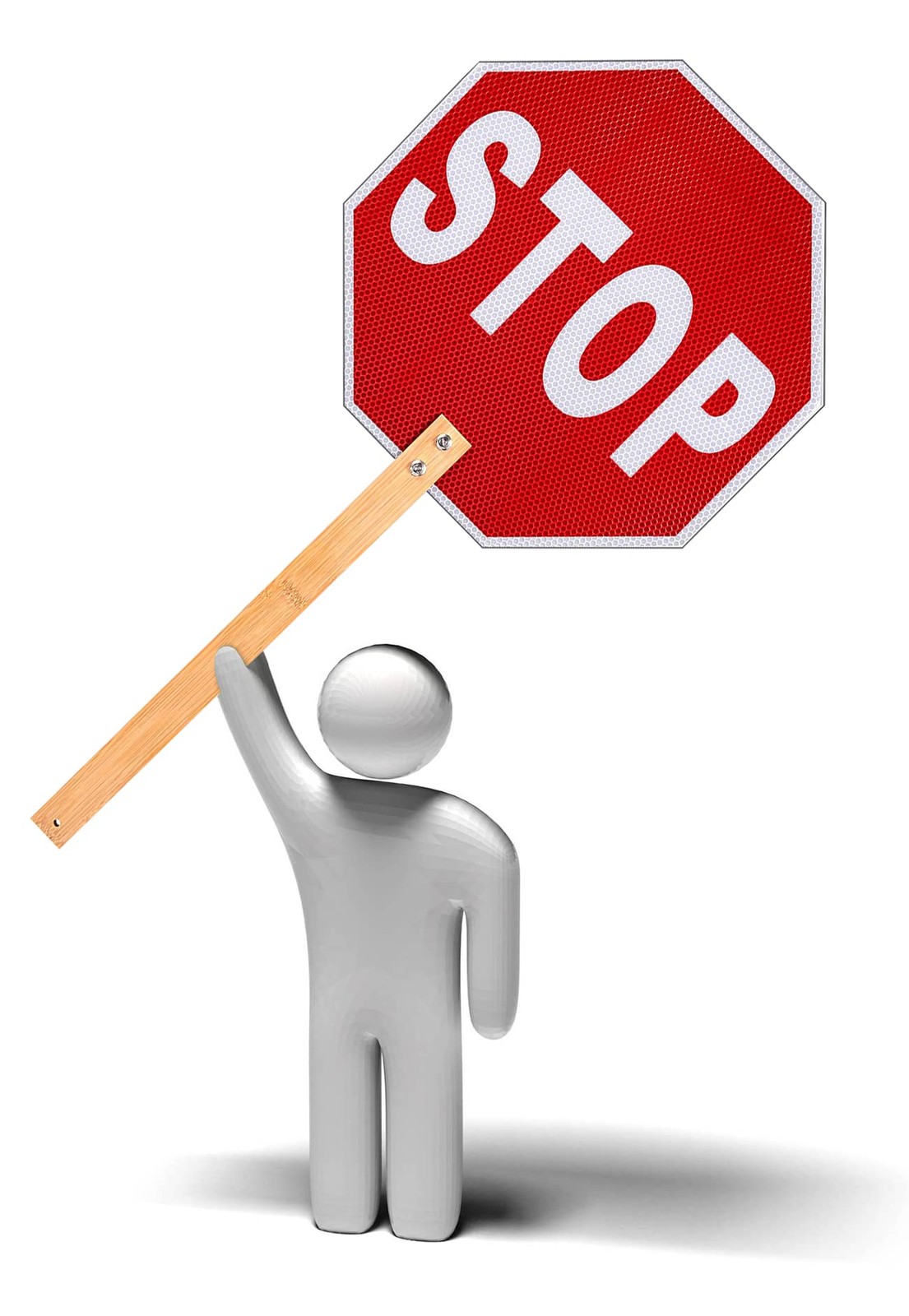 Handheld Stop Slow Sign, 13 Inch Double Sided Street Slow Reflective Sign wit…