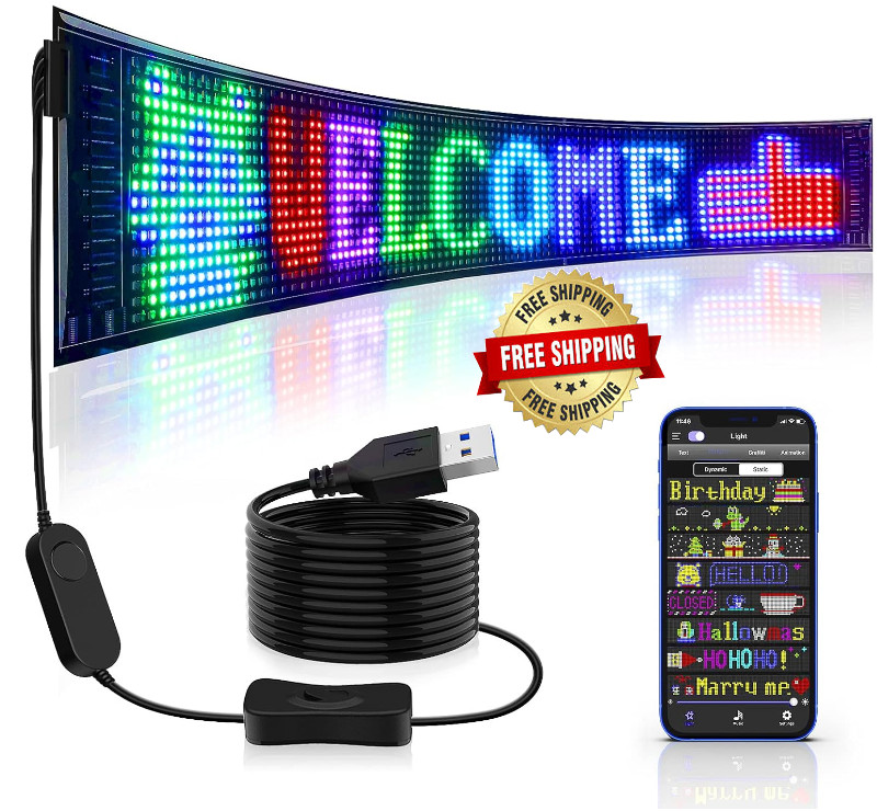 Letrero A Color LED Programable Para Mensajes Y Publicidad Negocio Tienda Cafe