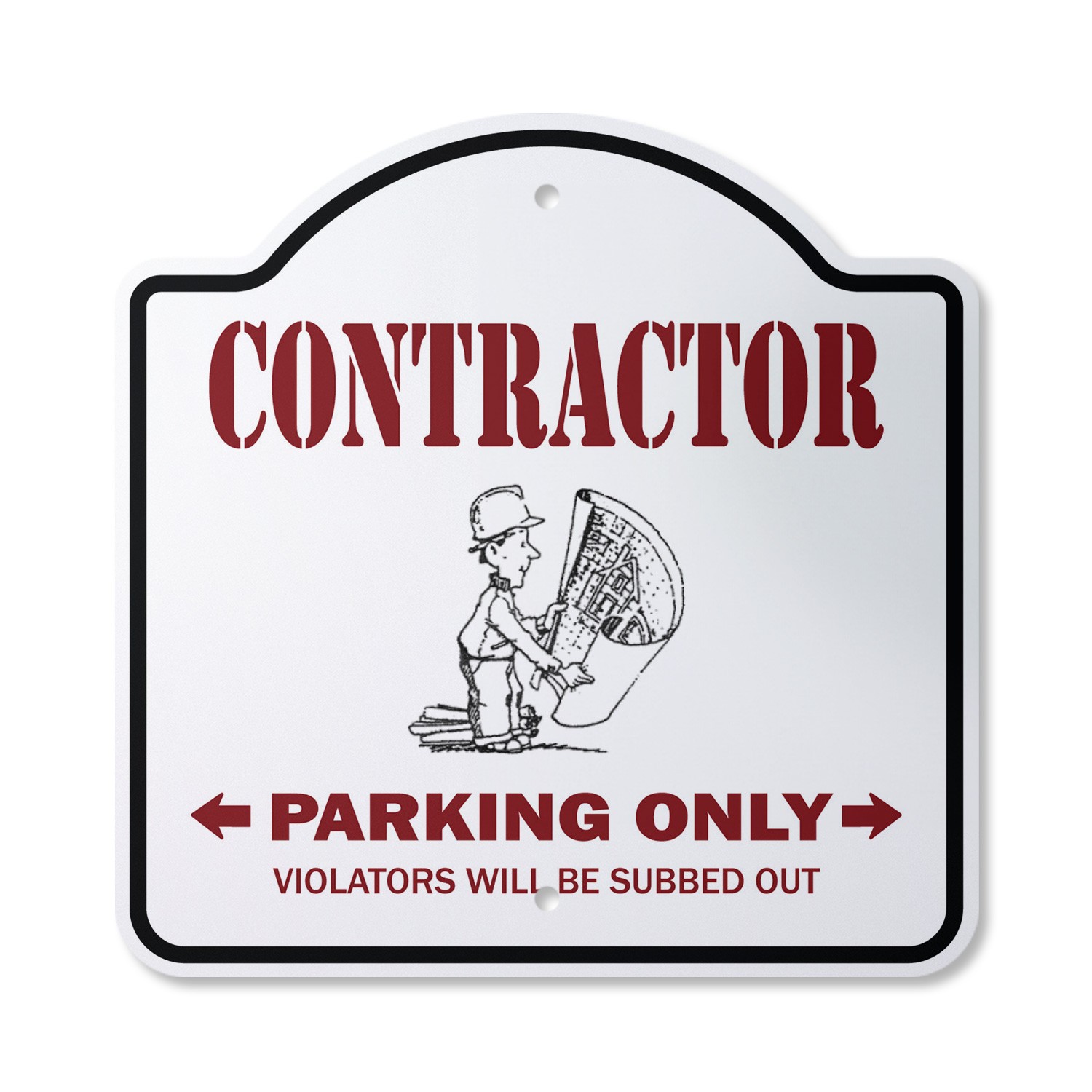 Contractor Plastic Novelty Sign Parking General Gc Construction