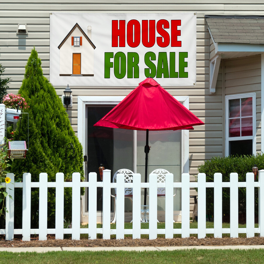 Vinyl Banner Multiple Sizes House for Sale Real Estate Business Sales Outdoor
