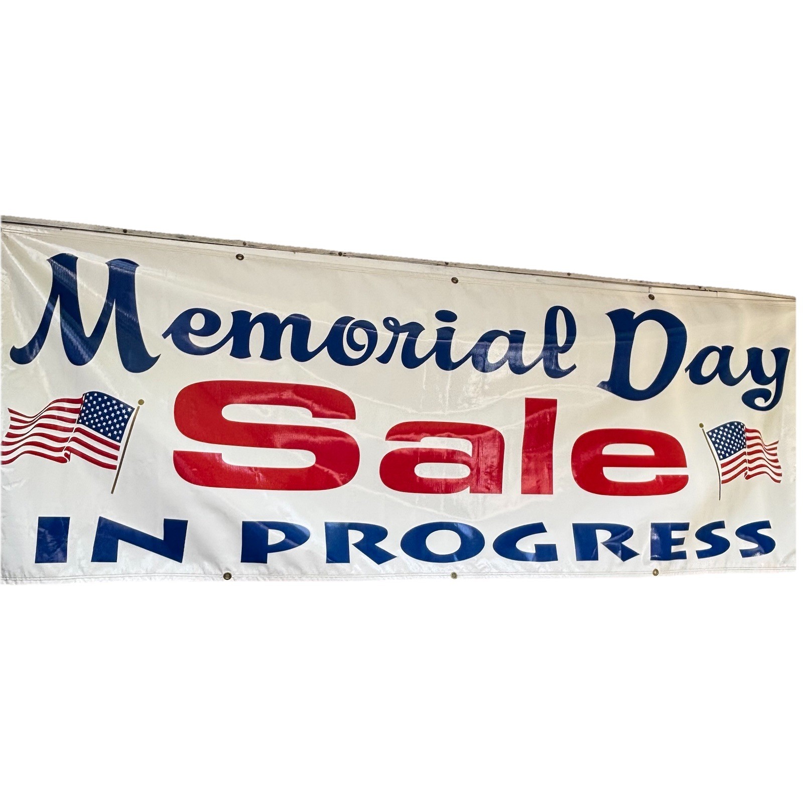Memorial Day Sale In Progress 3’x8’ Vinyl Banner Used
