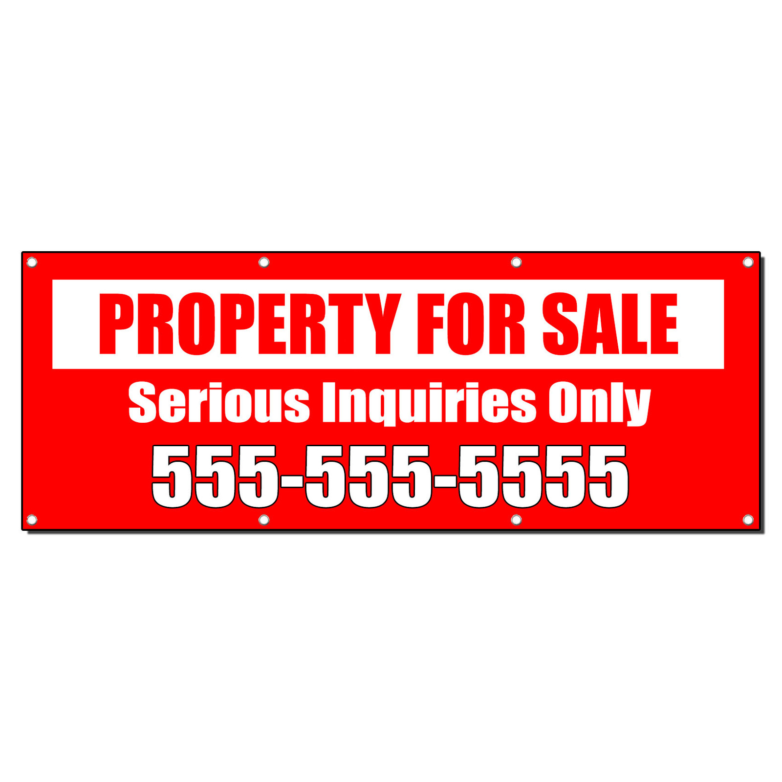 PROPERTY FOR SALE SERIOUS INQUIRIES CUSTOM Banner Sign 4′ x 2′ /w 4 Grommets