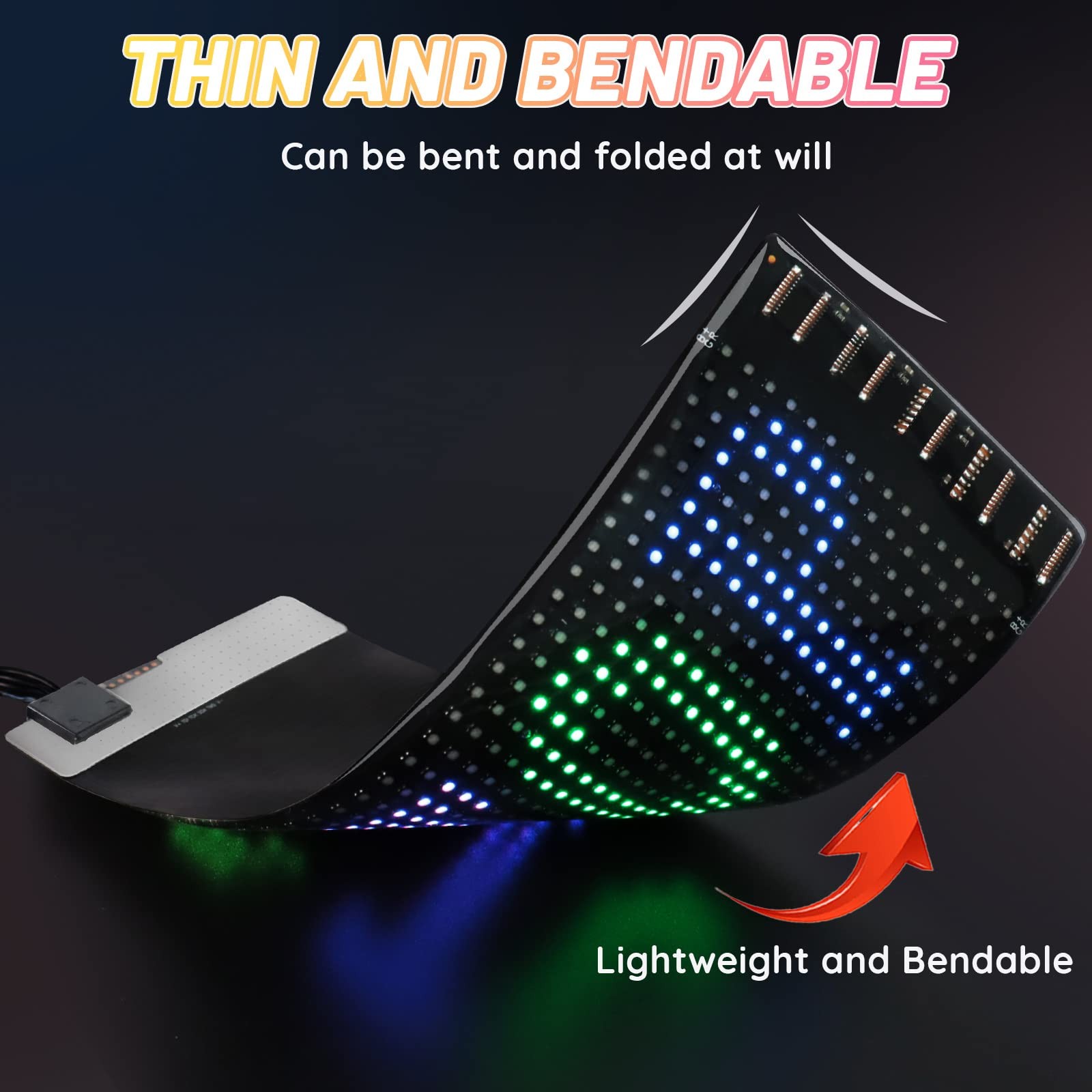 KJOY Mini LED Car Signs 6.7×2.76 Flexible USB 5V LED digital sign Bluetoo…