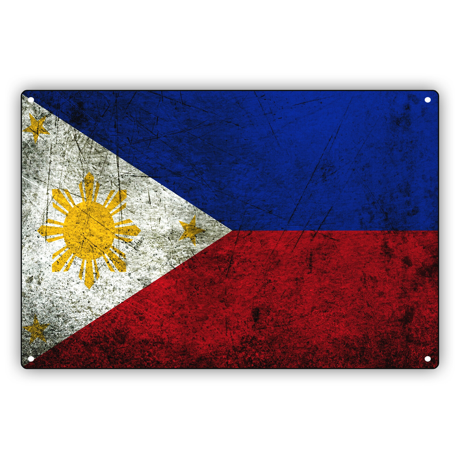 Philippines Country Flag Filipino Vintage Look Wall Novelty Aluminum Metal Sign