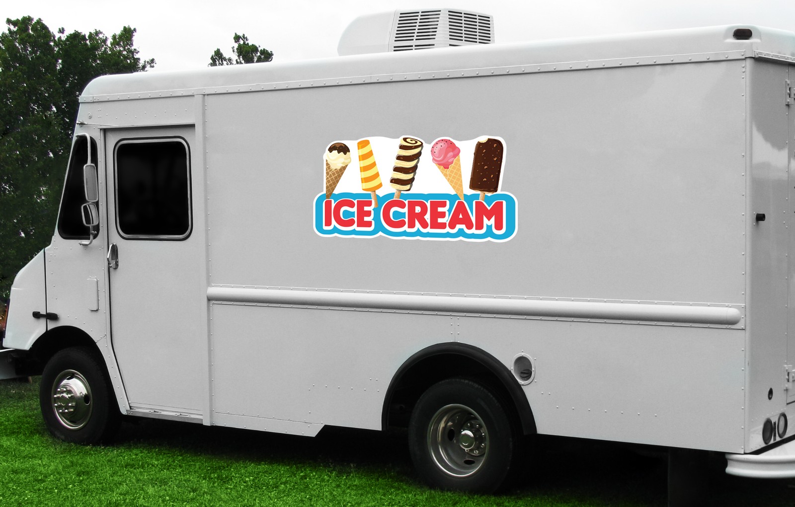 ICE CREAM 2 Concession Decal sign cart trailer stand sticker equipment