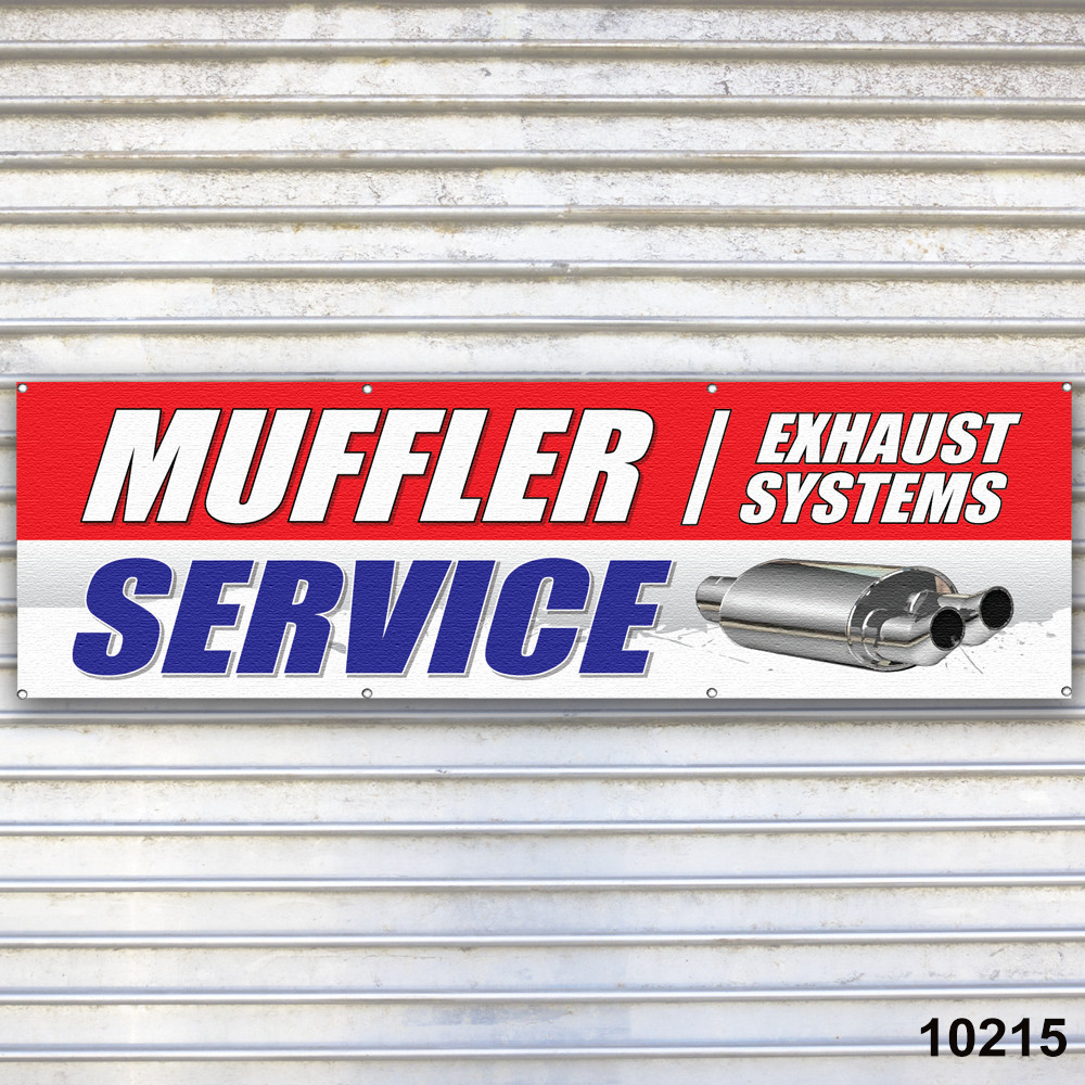 Muffler Service Banner Auto Repair Service Bay