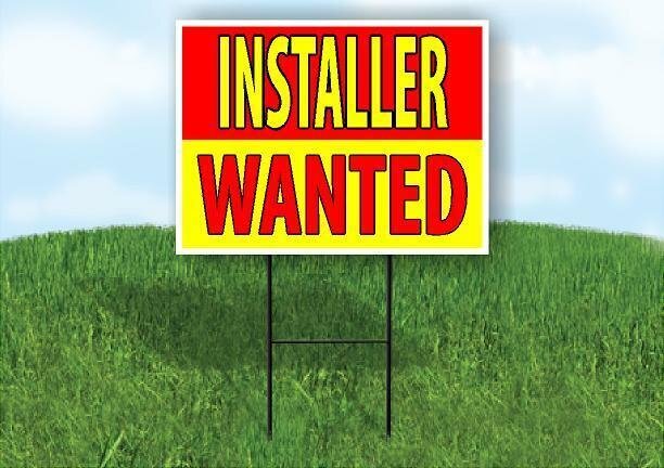 INSTALLER WANTED RED AND YELLOW Yard Sign Road with Stand LAWN SIGN