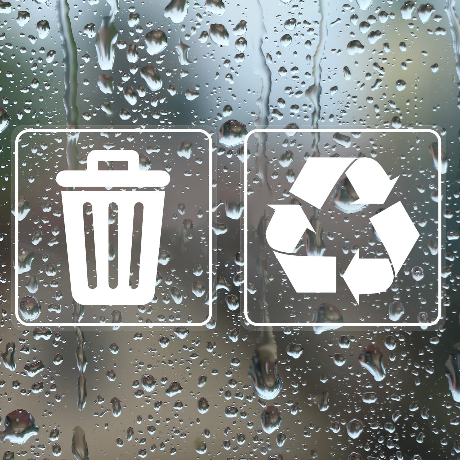 12 Pack Clear Trash and Recycle Stickers,Waterproof Recycling Stickers for Tr…