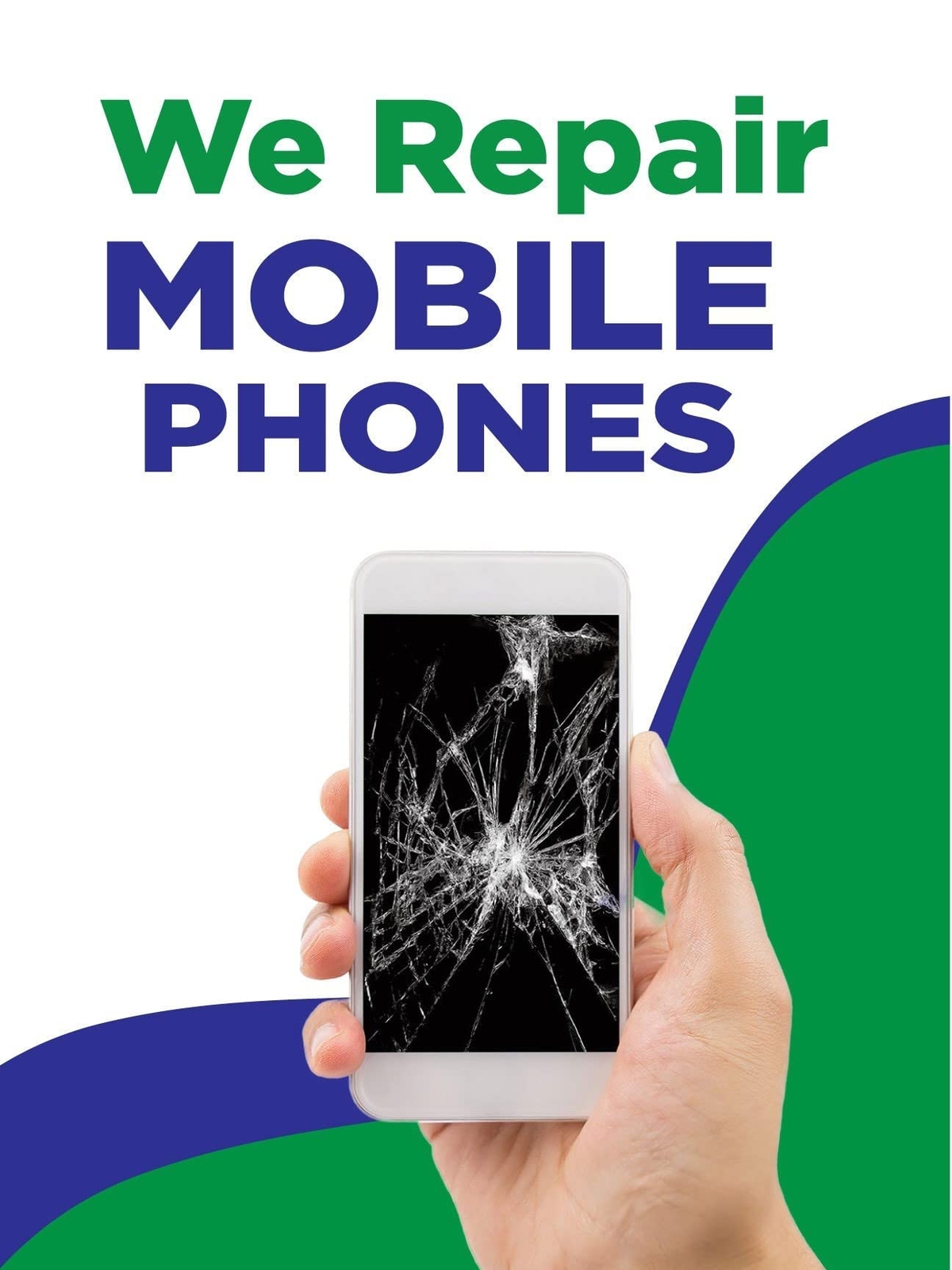 We Repair Mobile Phones | Full Color Window Display Sign Board for Business |