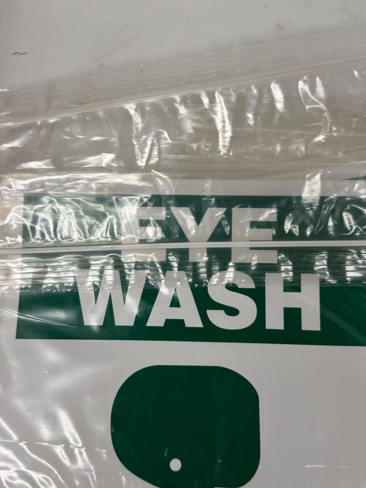 New Lot of 10 Uline EYE WASH STATION Adhesive Vinyl Sign Decal S-17343V 7×10