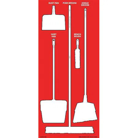 Zoro Select 34Gn31 Store-Boards, 68X30 In, White/Red, Max-Duty Aluminum, 34Gn31