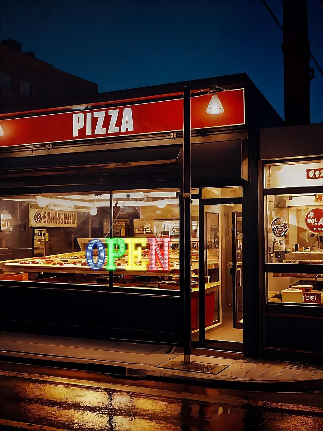 Easy-Install 40″L LED Open Sign – Vibrant Colors for Business Visibility