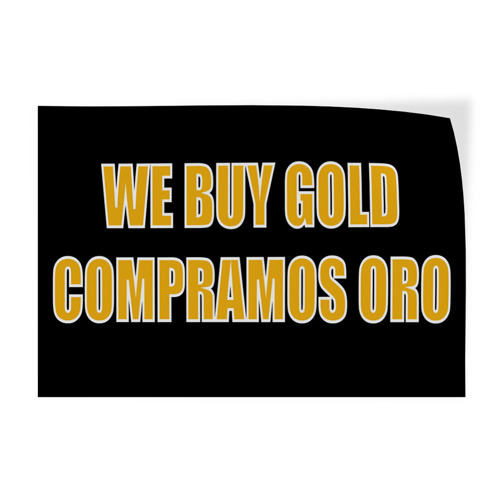 Decal Stickers We Buy Gold Compramos Oro A Vinyl Store Sign Label Business