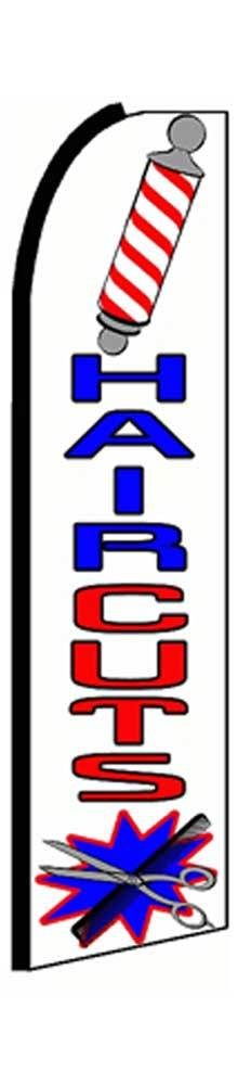 HAIR CUTS Banner Flag Only 3’ Wide Flutter Advertising Swooper Feather
