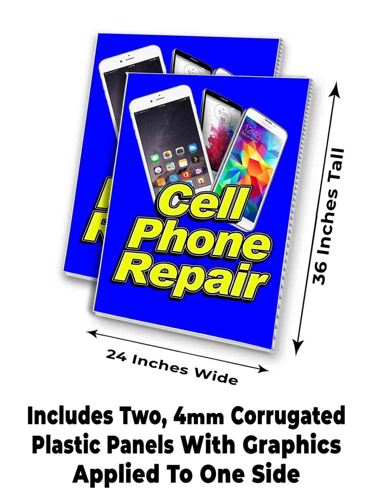 CELL PHONE REPAIR Signicade 24×36 A Frame Sidewalk Sign Double Sided TECHNOLOGY