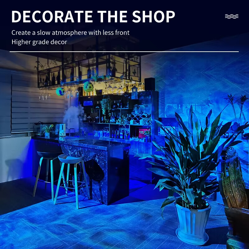 60W Dimmable Water Wave Ripple Projection Light Waterproof Gobo Logo Projector