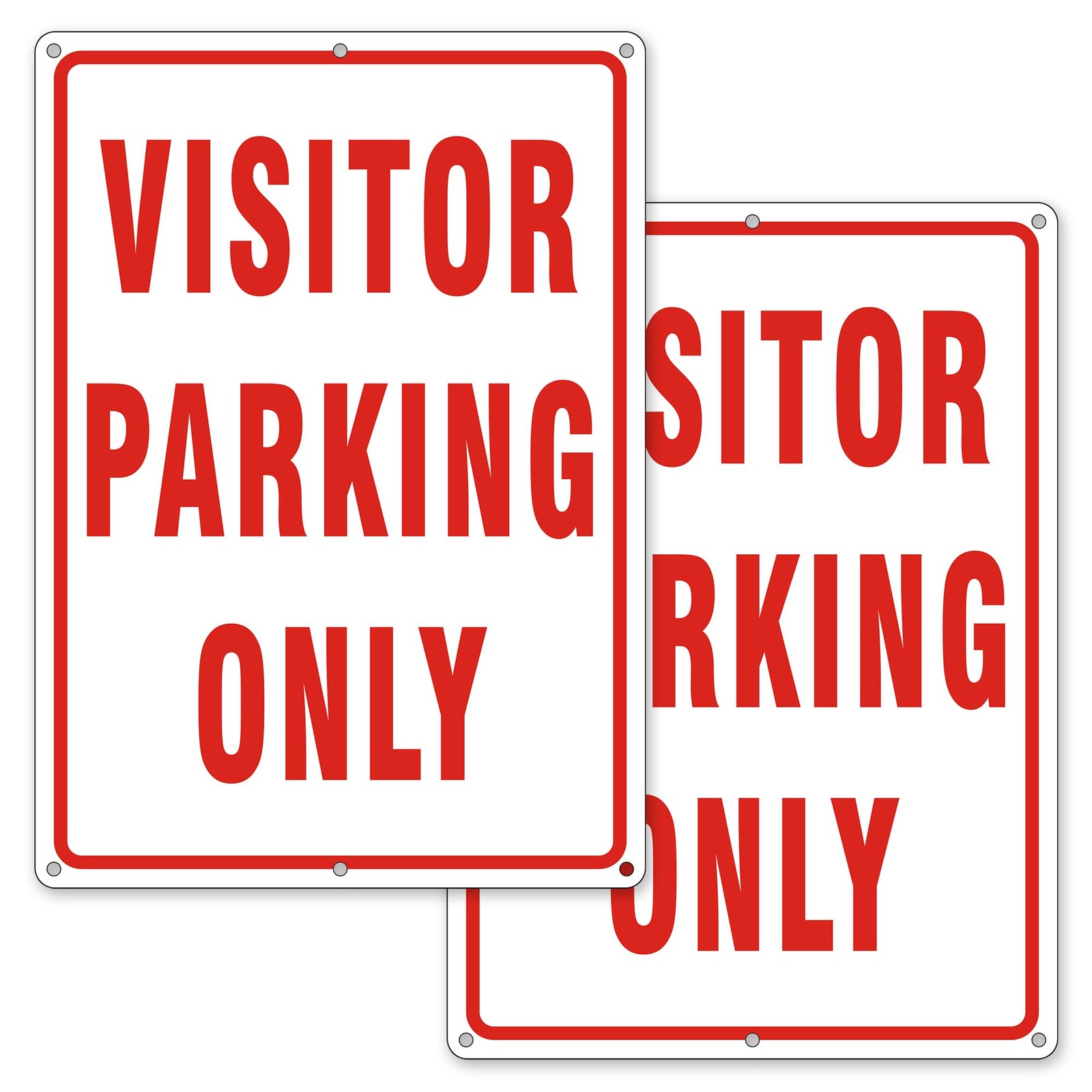 2 PCS Visitor Parking Only Sign 18×12 Inch Reflective Aluminum Metal Guest