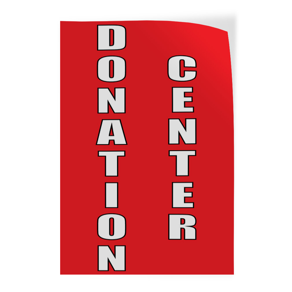 Door Decals Vertical Vinyl Stickers Multiple Sizes Donation Center B Vinyl