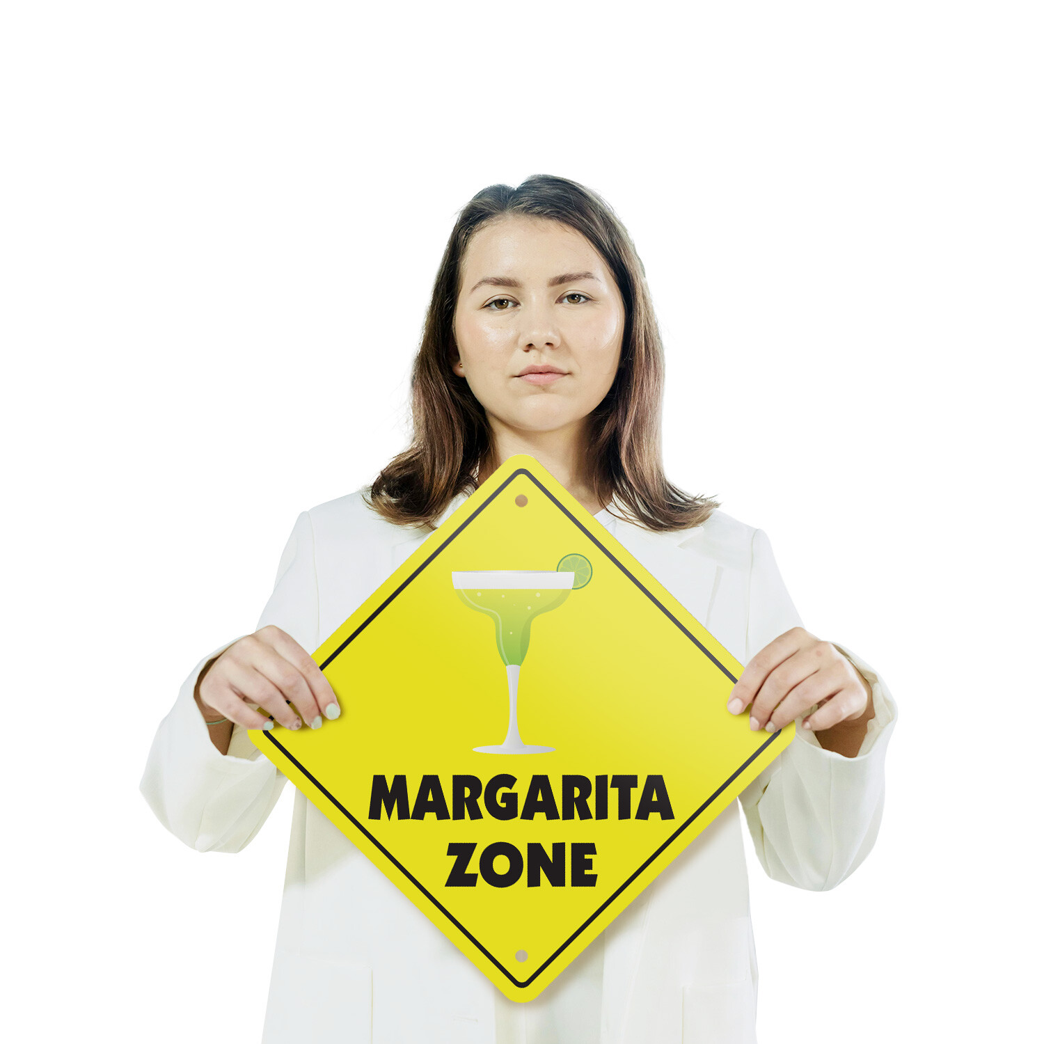 Margarita (3 Pack) Plastic Street Sign Crossing Warning Vintage Rustic Beware