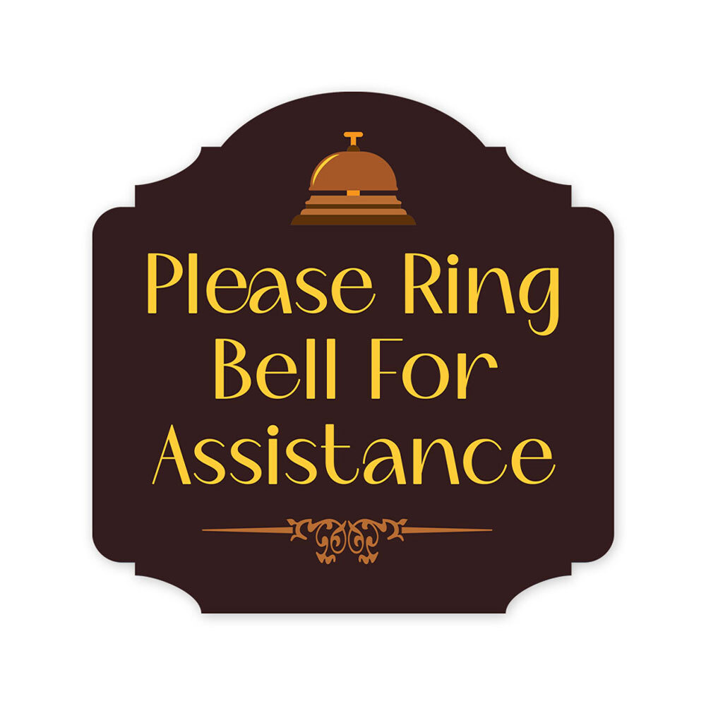 Heritage Plus Please Ring Bell For Assistance Wall or Door Sign | Home & Office