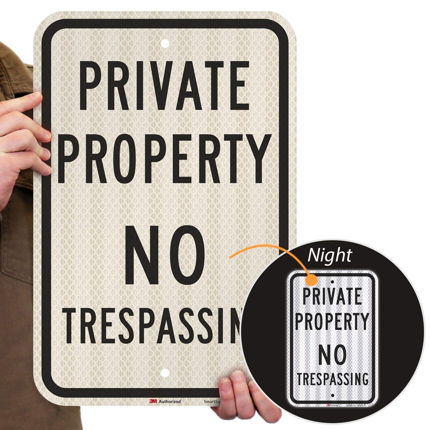 No Trespassing Signs Private Property, 12 x 18 Inches 3M High Intensity Grade…