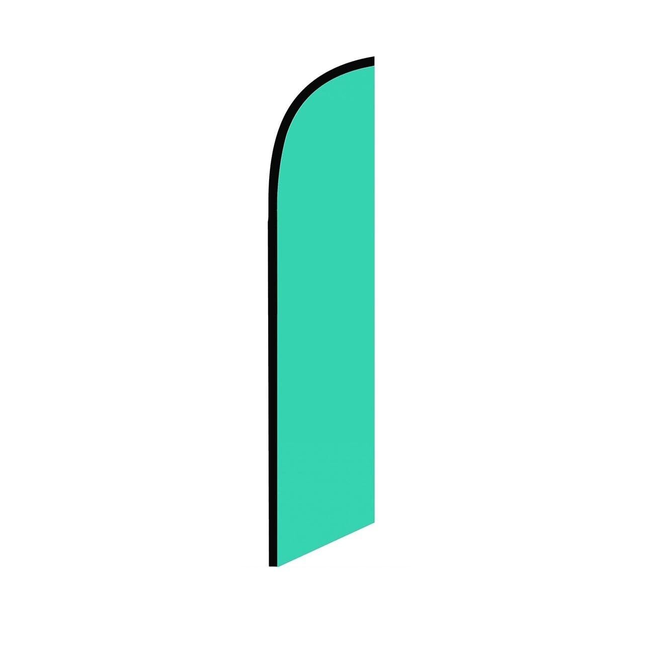 Solid Teal Swooper Flutter Feather Flag | 3ft W x 11.5ft Tall