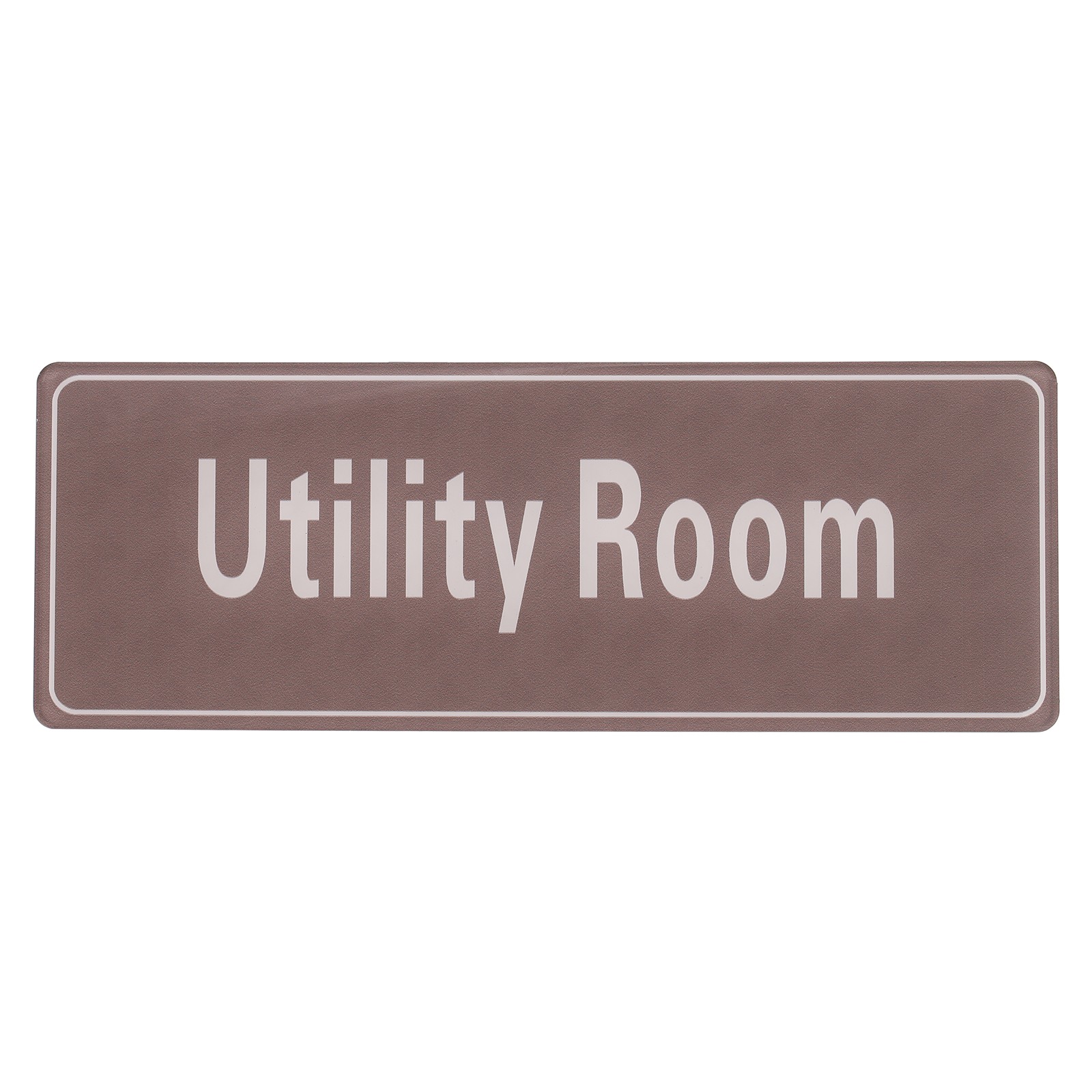9″x3″ Utility Room 1Pcs Room Door Sign Self-Adhesive Light Brown with White Text