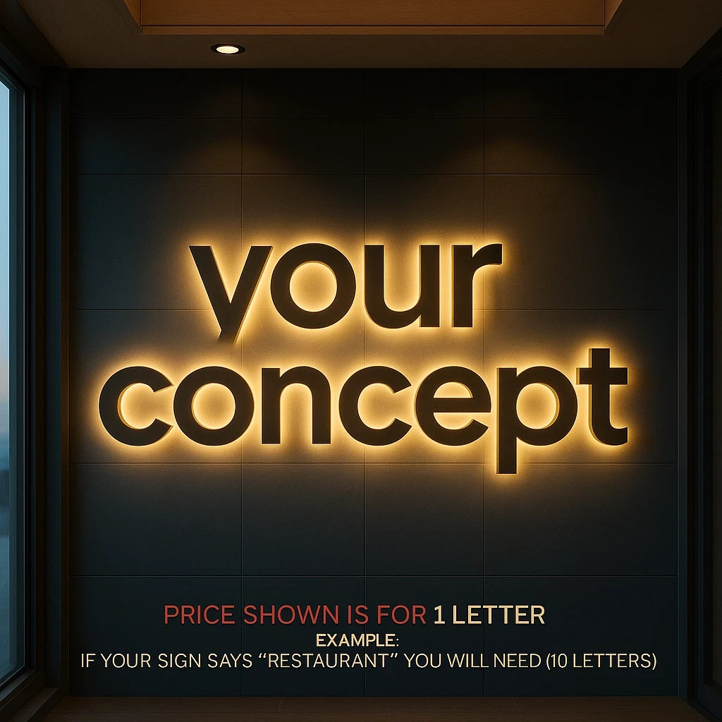 𝑵𝓙̶ Jersey Custom Storefront 3D Channel Letters – LED Front, Back & Non-Lit