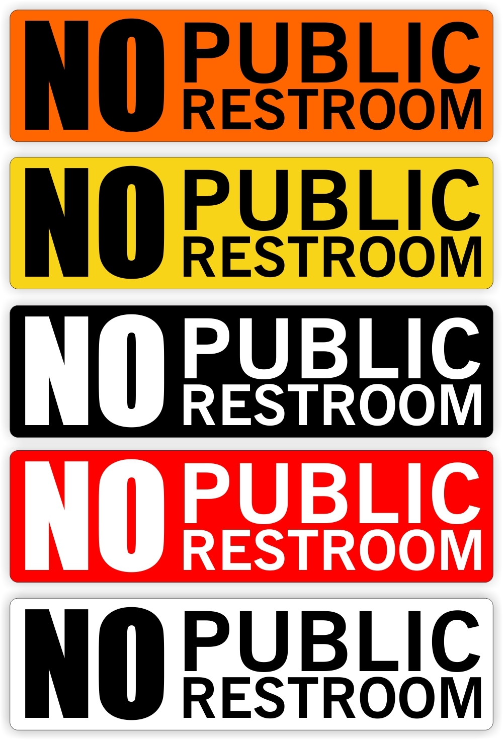 NO PUBLIC RESTROOM Vinyl Decal / Sticker Label / Cafe Sign Business Home Office