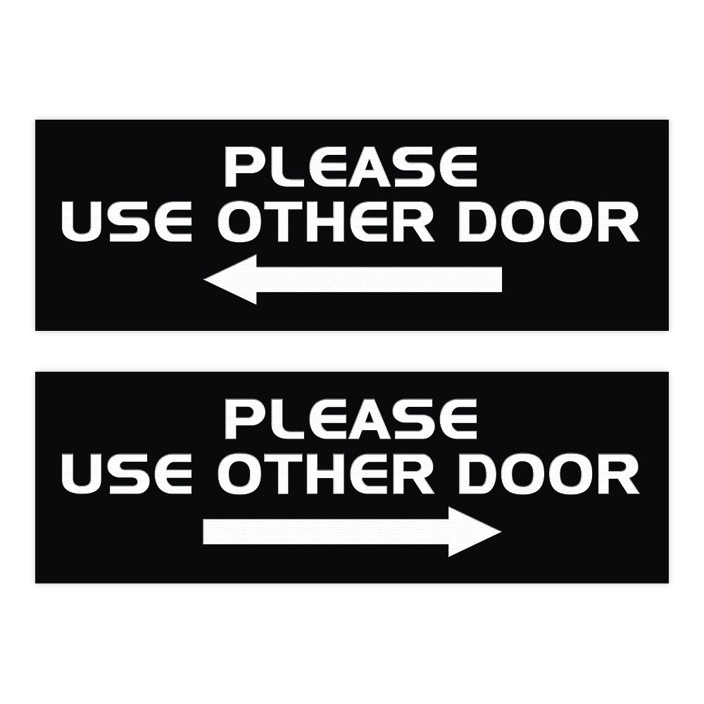 Please USE Other Door Sign Long Arrow – 2 Pack Black – Small 2″ x 6″