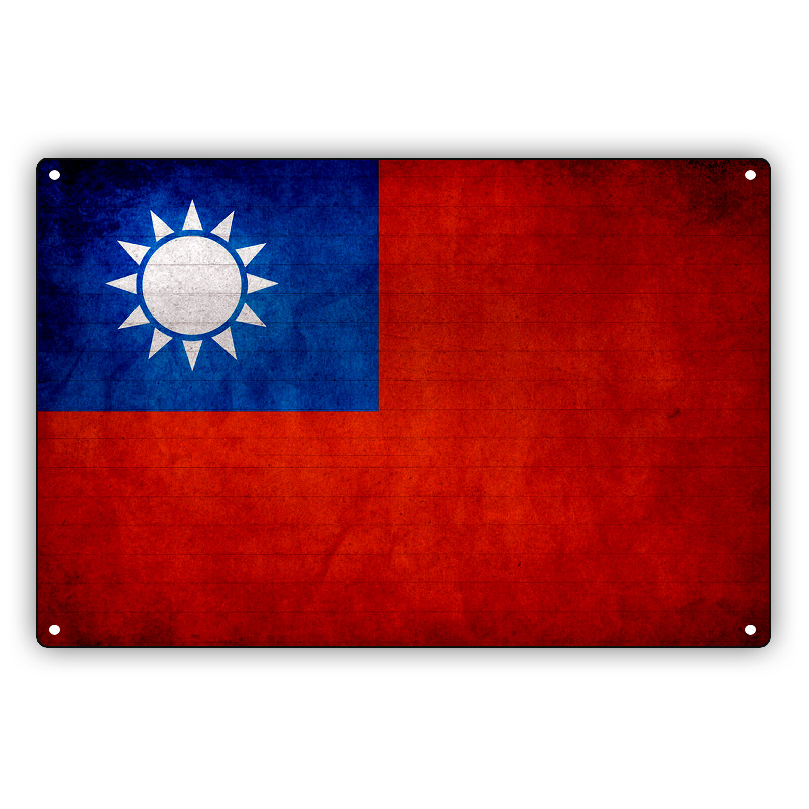 Republic of China Country Flag Chine Vintage Look Wall Decor Aluminum Metal Sign