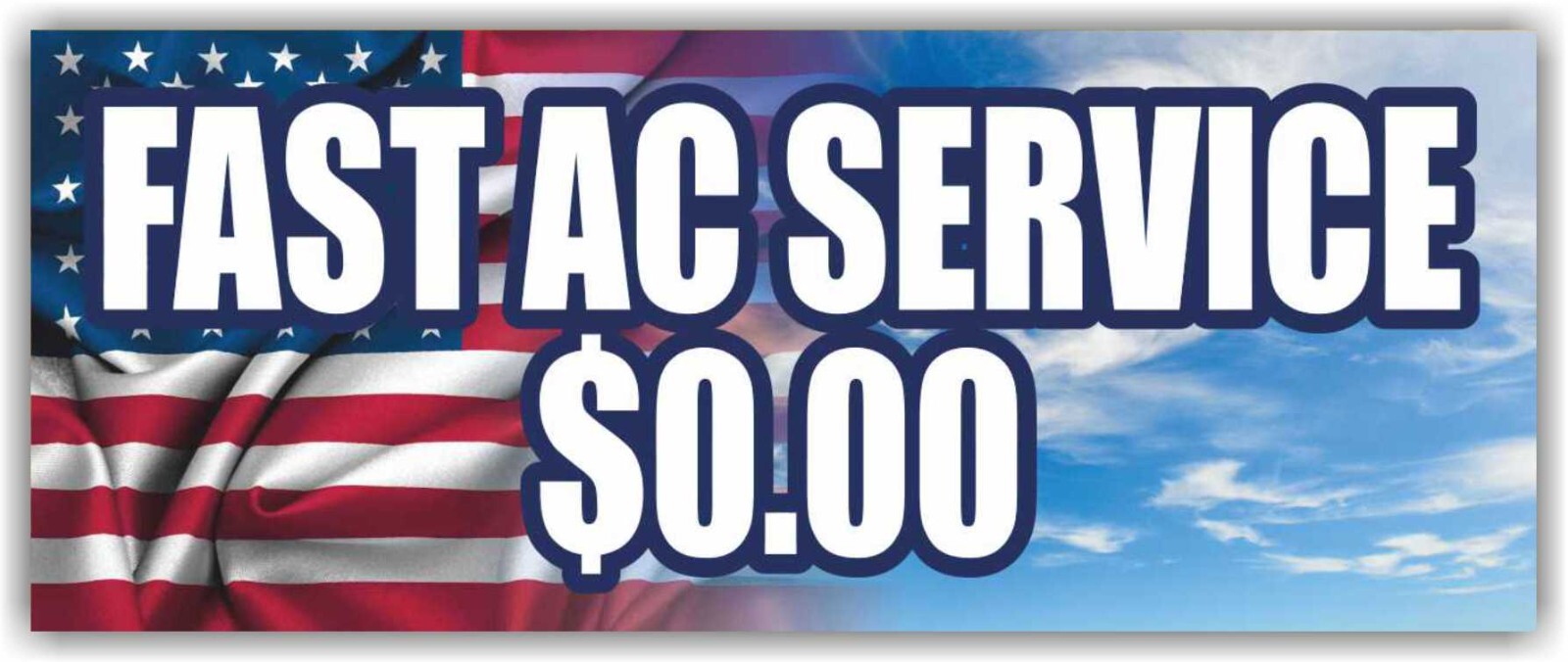 FAST AC SERVICE Advertising Banner Vinyl Sign Auto Repair Shop Recharge Fix