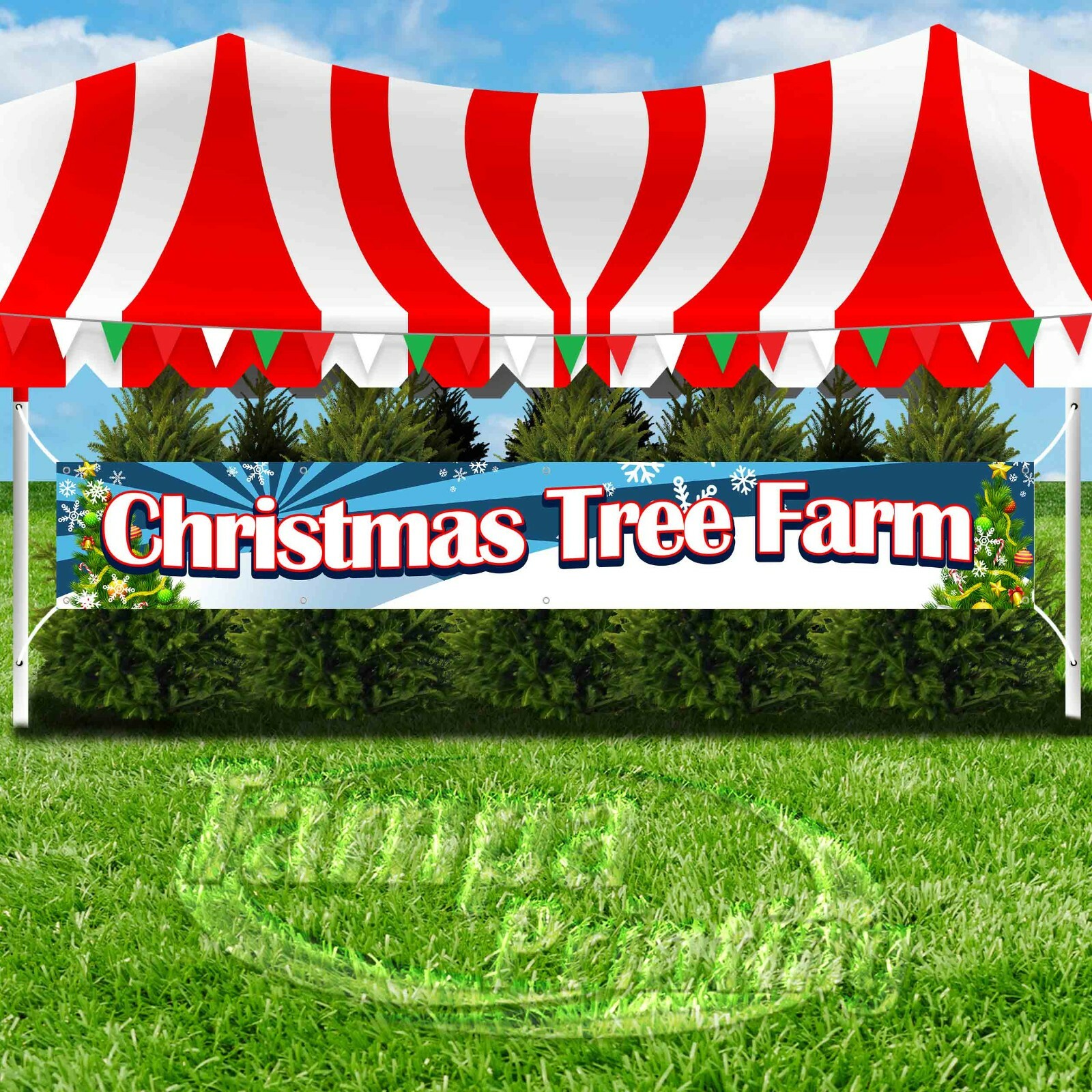 CHRISTMAS TREE FARM Advertising Vinyl Banner Flag Sign LARGE XXL SIZE HOLIDAYS