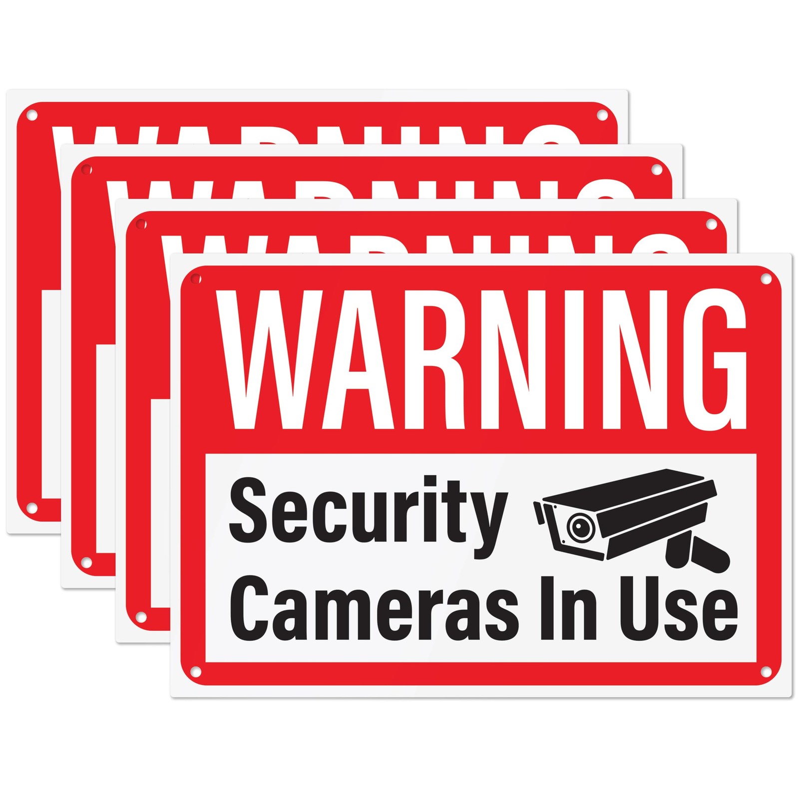 Security Cameras in Use Sign, Plastic Video Surveillance Warning Signs, 10″ x…