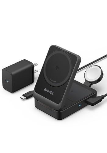 Anker MagGo Wireless Charging Station Foldable 3-in-1 Qi2 Compatible Magnetic