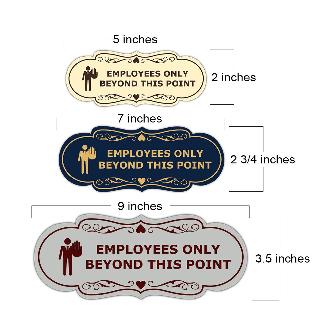 Designer Employees Only Beyond This Point (Stop) Wall or Door Sign