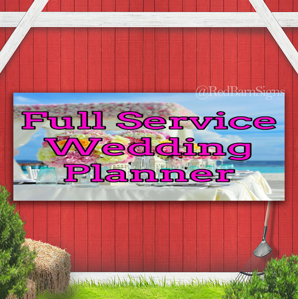 Full Service Wedding Sidewalk Banner Sign with Grommets