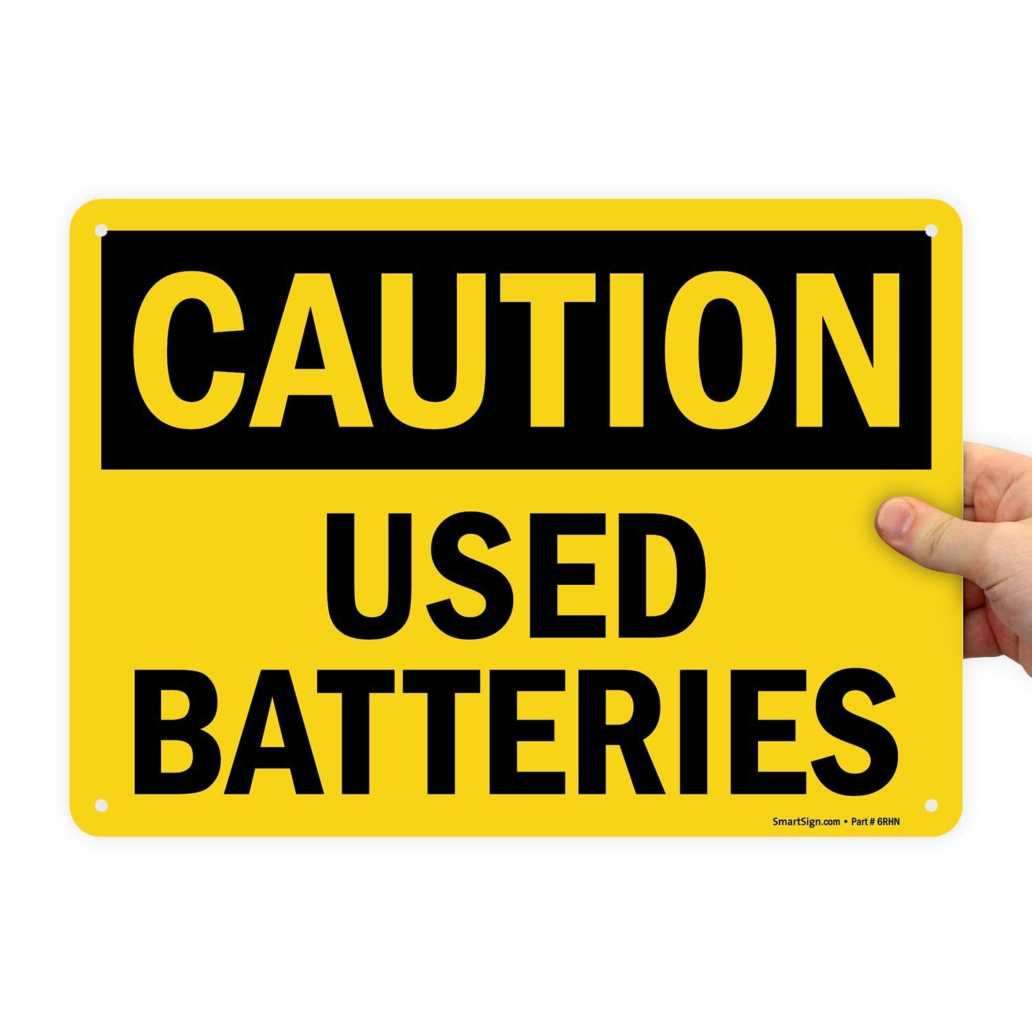 10×14 Inch Caution Used Batteries Aluminum Sign Metal Warning Safety Warning