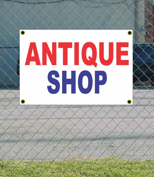 2×3 ANTIQUE SHOP Red White & Blue Banner Sign NEW
