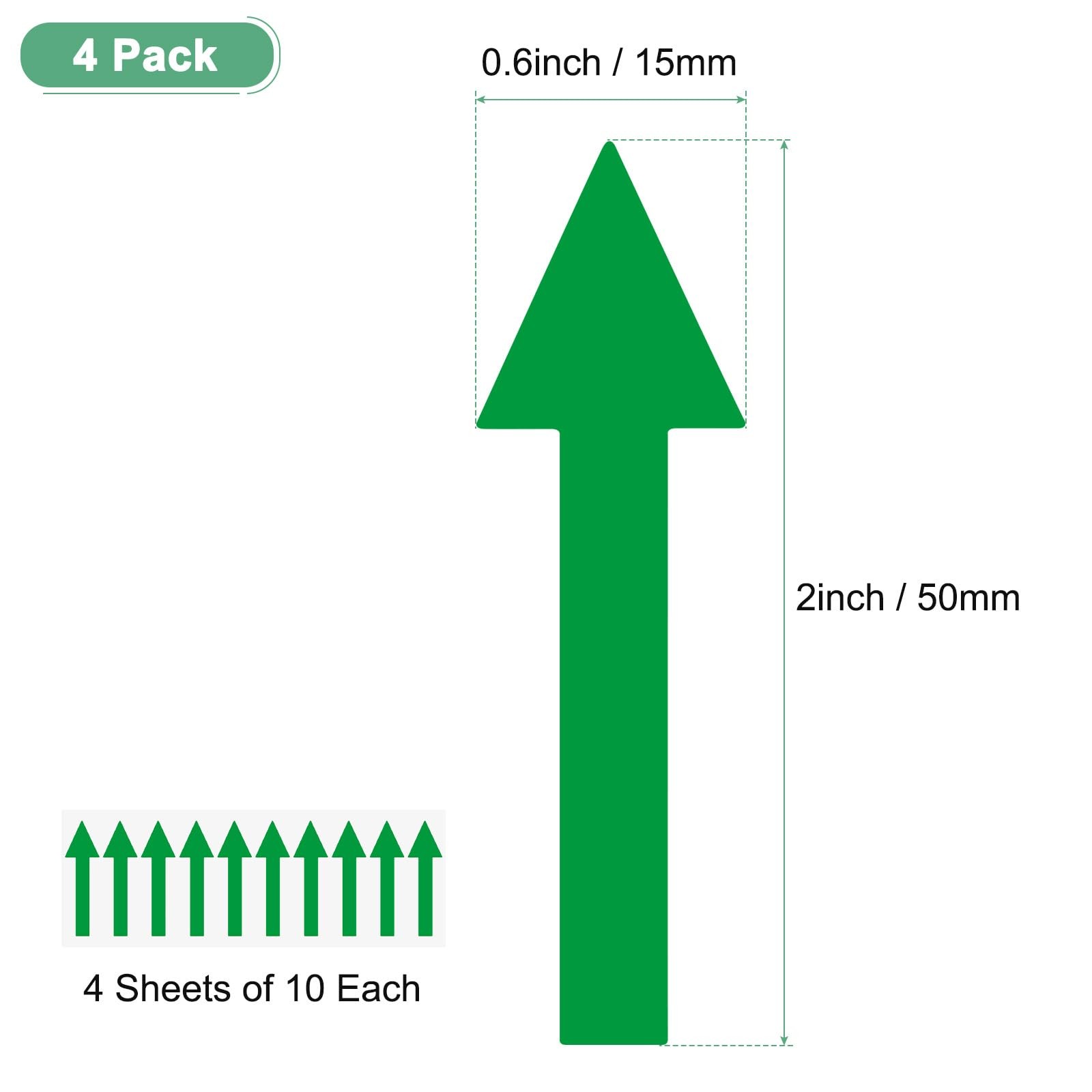 4-Pack Arrow Sticker, 2 x 1 Inch/ 50 x 15 mm PVC Waterproof Self-Adhesive Dir…